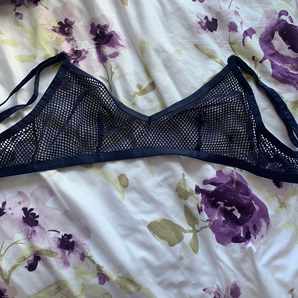 Savage x Fenty Deep Blue Fishnet Bralette - M